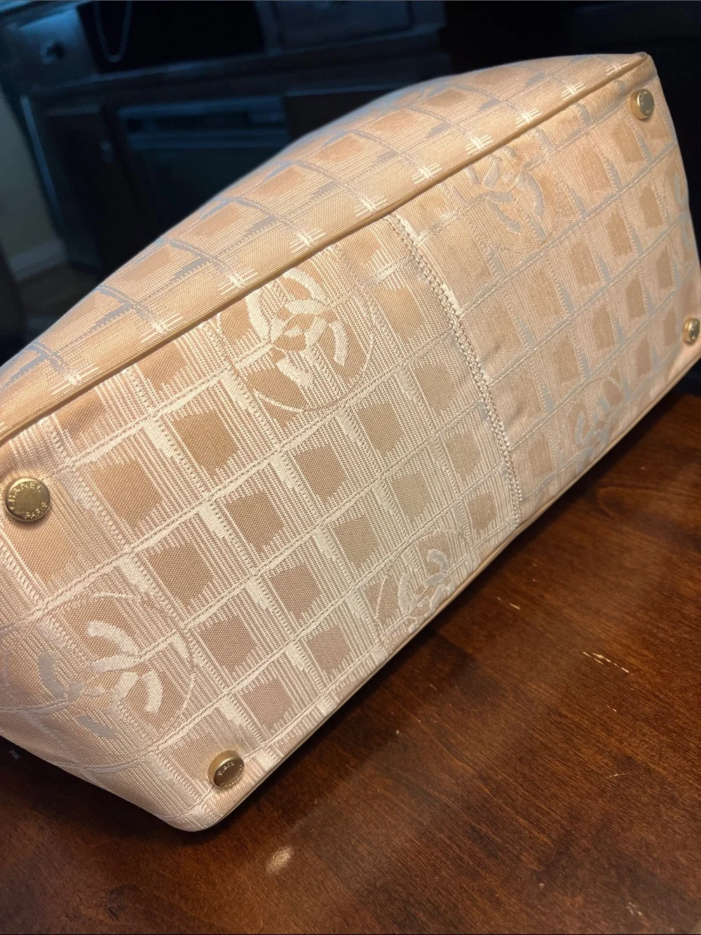 Authentic Chanel Beige/blush Canvas Tote Bag - Picture 8 of 17